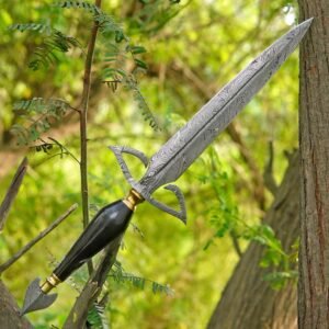 Hand Forged Medieval Dagger Double Edge Fantasy Knife Collectible Cosplay Gift