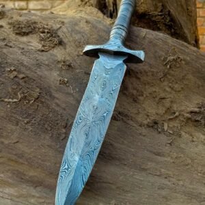 Handmade Damascus Steel Hunting Knife – Fixed Blade Survival Knife with Ergonomic Handle for Camping, Bushcraft & Outdoor Collection