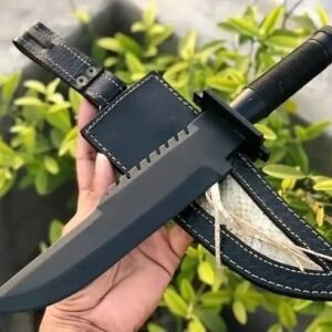 Tactical Fixed Blade Hunting Knife with Leather Sheath – Survival Knife for Camping, Bushcraft, Outdoor Adventures & Collection
